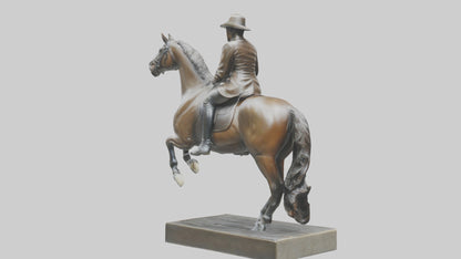 3D model Horse Rider in Dressage statue model VR / AR / low-poly