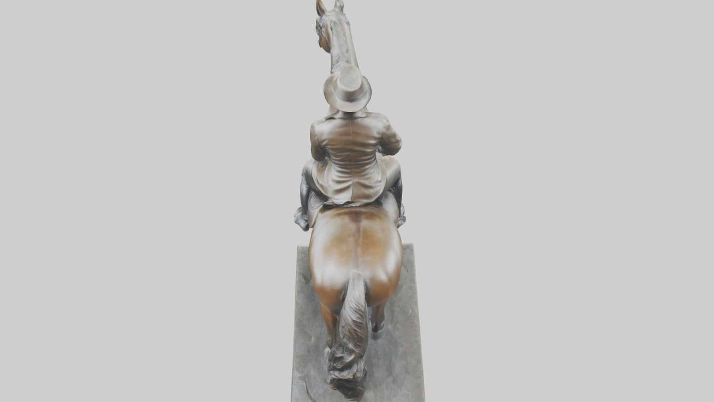 3D model Horse Rider in Dressage statue model VR / AR / low-poly