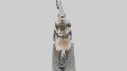 3D model Horse Rider in Dressage statue model VR / AR / low-poly