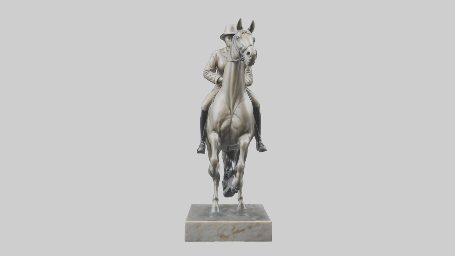 3D model Horse Rider in Dressage statue model VR / AR / low-poly