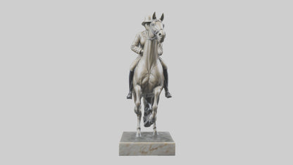 3D model Horse Rider in Dressage statue model VR / AR / low-poly
