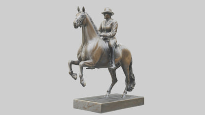 3D model Horse Rider in Dressage statue model VR / AR / low-poly