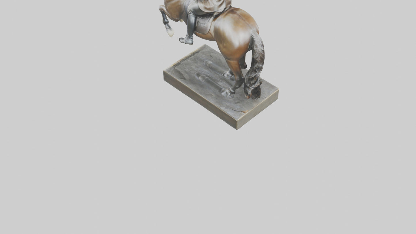 3D model Horse Rider in Dressage statue model VR / AR / low-poly
