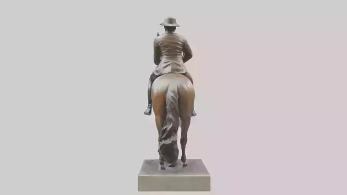 3D model Horse Rider in Dressage statue model VR / AR / low-poly