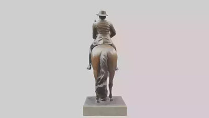 3D model Horse Rider in Dressage statue model VR / AR / low-poly