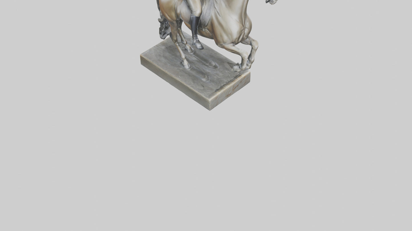 3D model Horse Rider in Dressage statue model VR / AR / low-poly