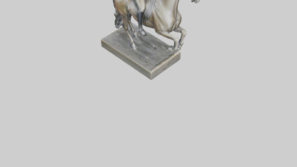 3D model Horse Rider in Dressage statue model VR / AR / low-poly