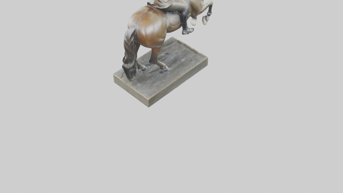 3D model Horse Rider in Dressage statue model VR / AR / low-poly