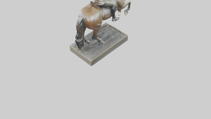 3D model Horse Rider in Dressage statue model VR / AR / low-poly