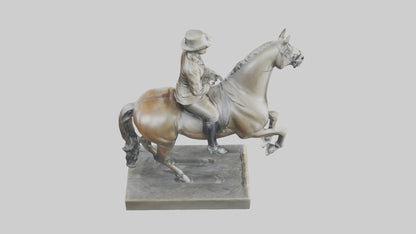 3D model Horse Rider in Dressage statue model VR / AR / low-poly