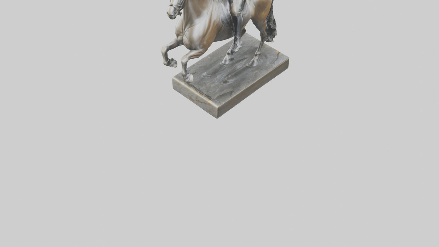3D model Horse Rider in Dressage statue model VR / AR / low-poly