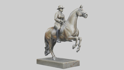 3D model Horse Rider in Dressage statue model VR / AR / low-poly