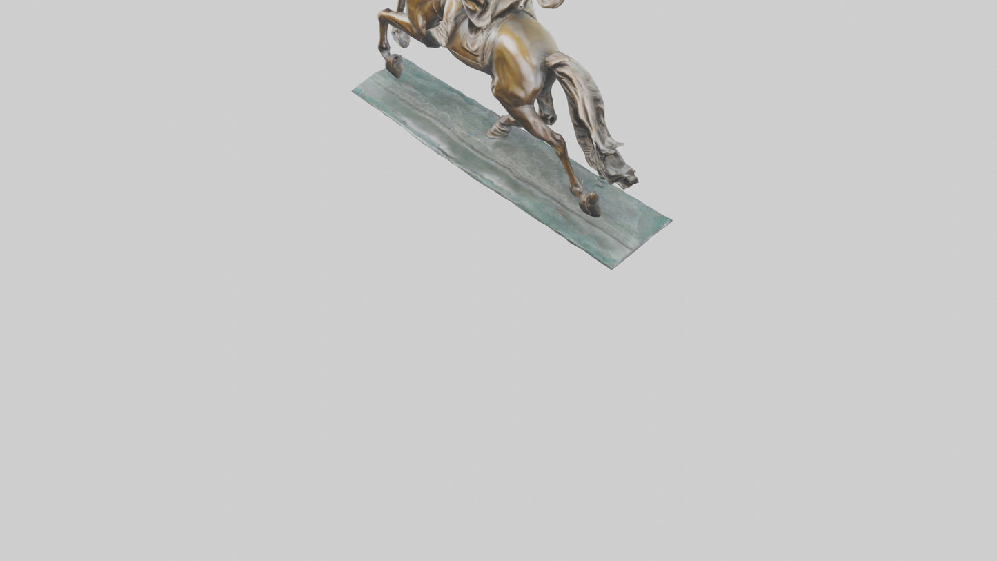 3D model Horse Rider in Gallop statue model VR / AR / low-poly