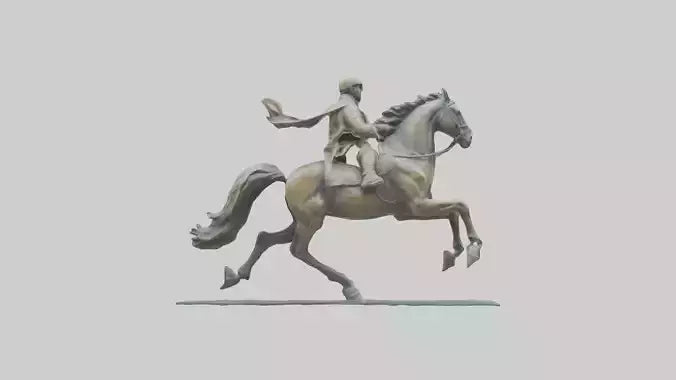 3D model Horse Rider in Gallop statue model VR / AR / low-poly