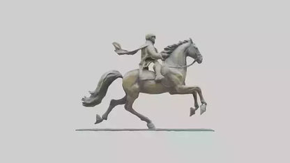 3D model Horse Rider in Gallop statue model VR / AR / low-poly