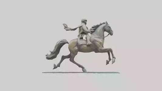3D model Horse Rider in Gallop statue model VR / AR / low-poly