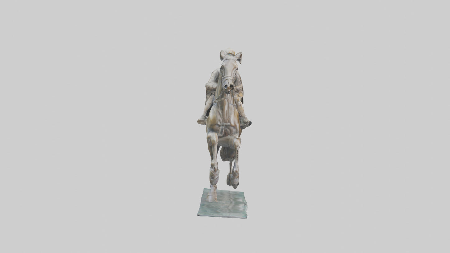 3D model Horse Rider in Gallop statue model VR / AR / low-poly
