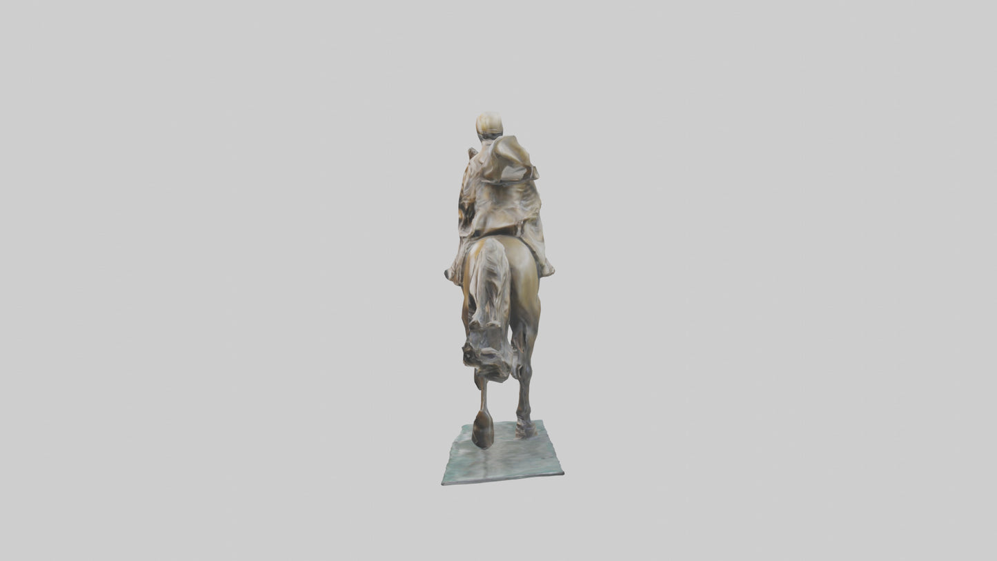3D model Horse Rider in Gallop statue model VR / AR / low-poly
