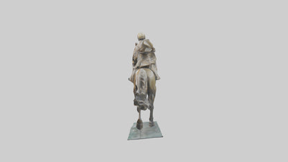 3D model Horse Rider in Gallop statue model VR / AR / low-poly