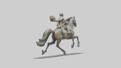 3D model Horse Rider in Gallop statue model VR / AR / low-poly