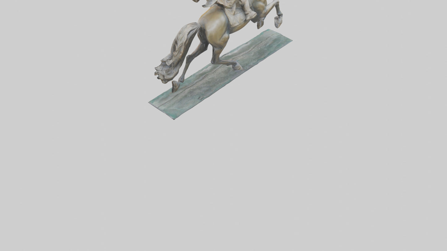 3D model Horse Rider in Gallop statue model VR / AR / low-poly