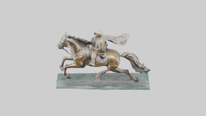3D model Horse Rider in Gallop statue model VR / AR / low-poly
