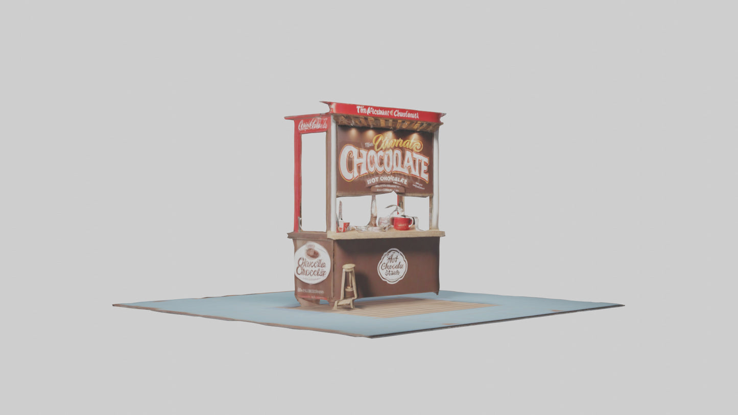 Hot Chocolate Stand model VR / AR / low-poly