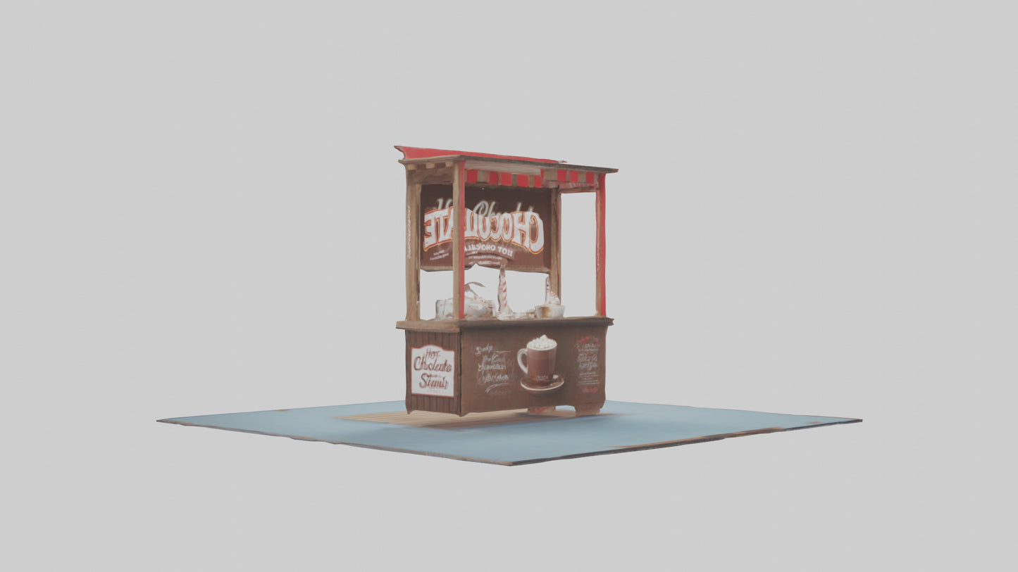 Hot Chocolate Stand model VR / AR / low-poly