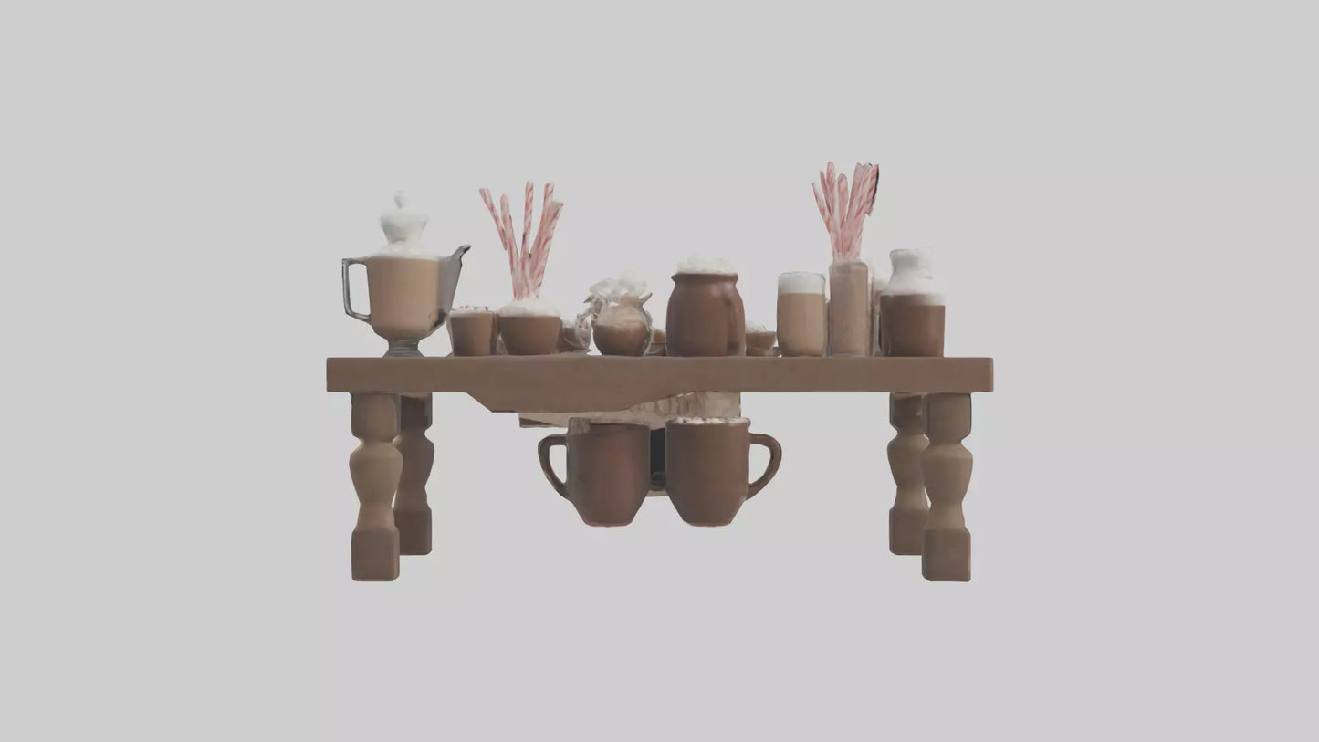 3D model Hot Cocoa Bar Setup model VR / AR / low-poly