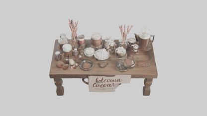 3D model Hot Cocoa Bar Setup model VR / AR / low-poly