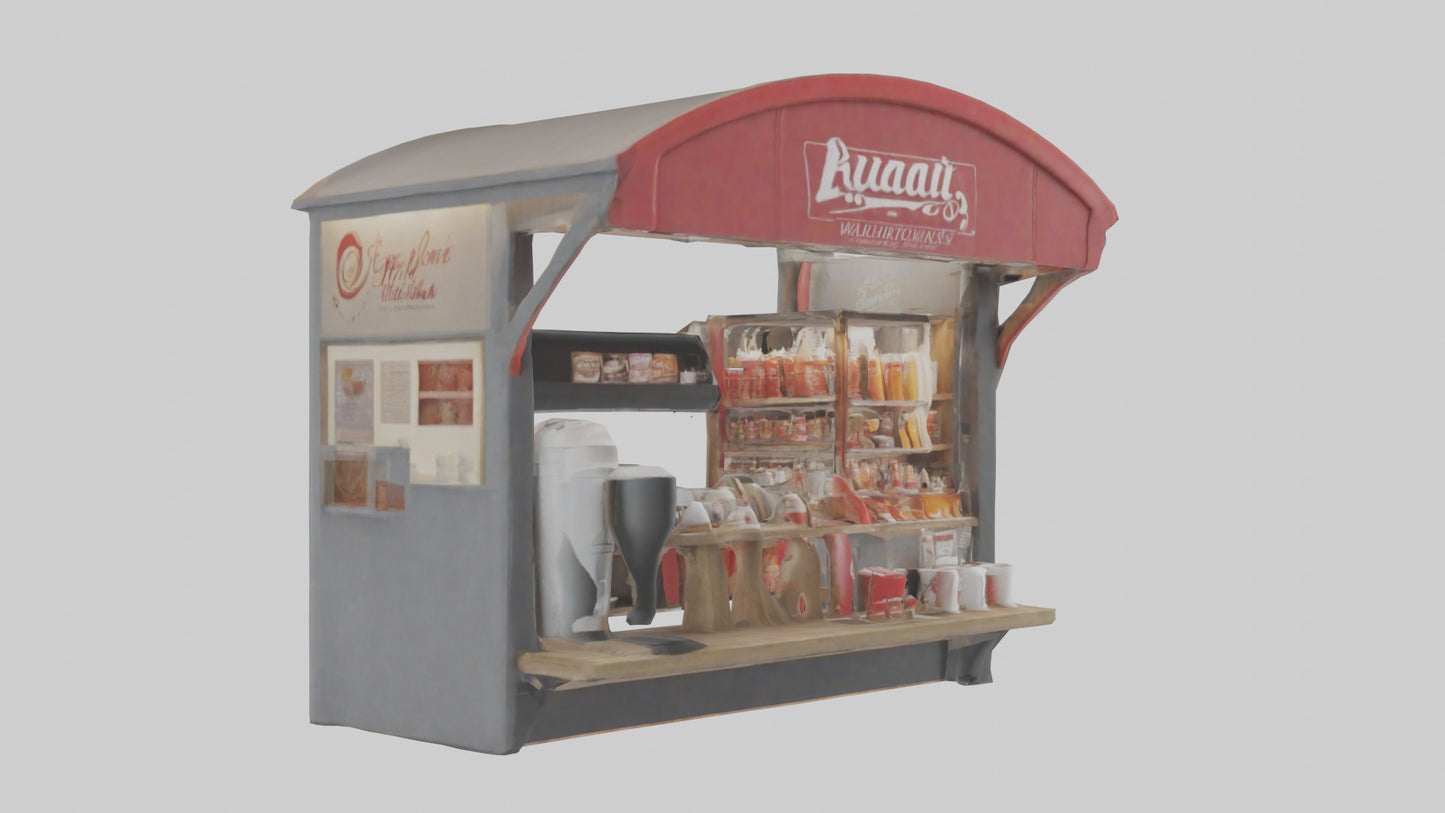 Hot Drink Stand model VR / AR / low-poly