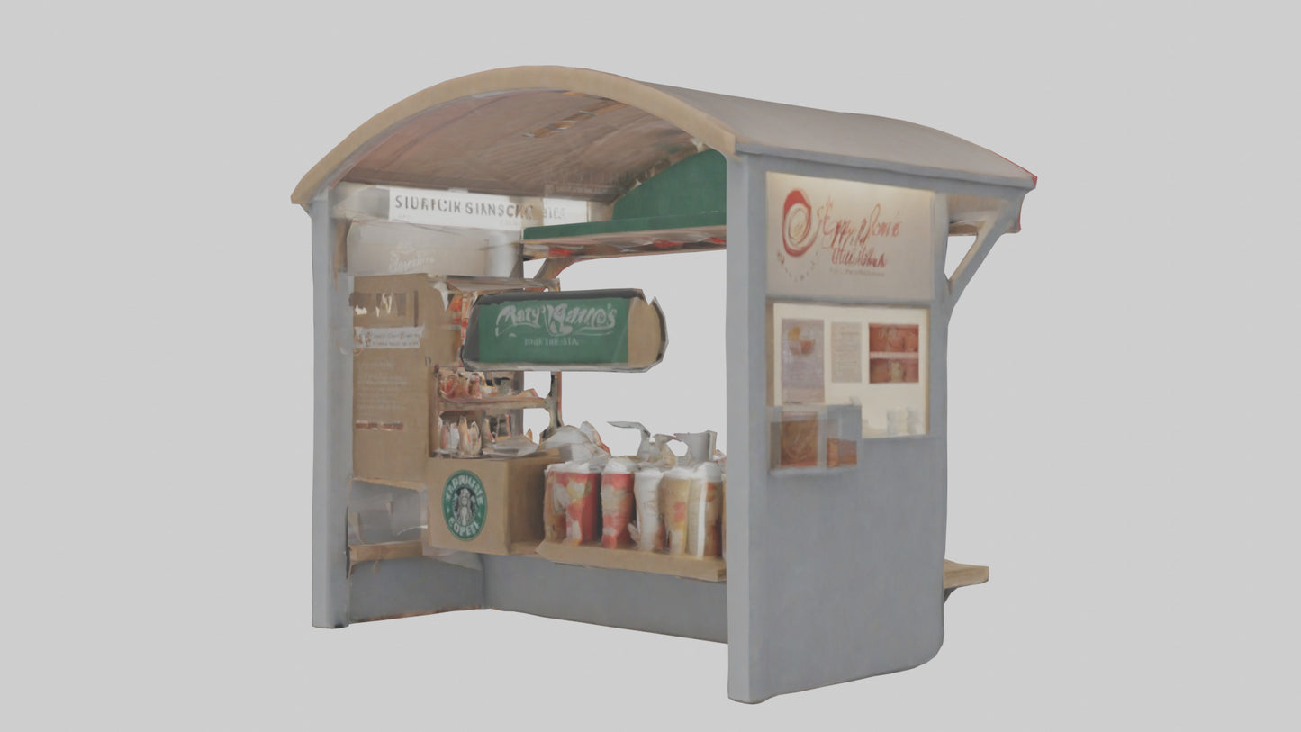 Hot Drink Stand model VR / AR / low-poly