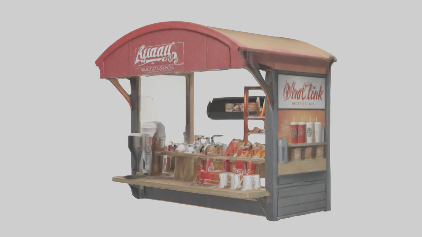 Hot Drink Stand model VR / AR / low-poly
