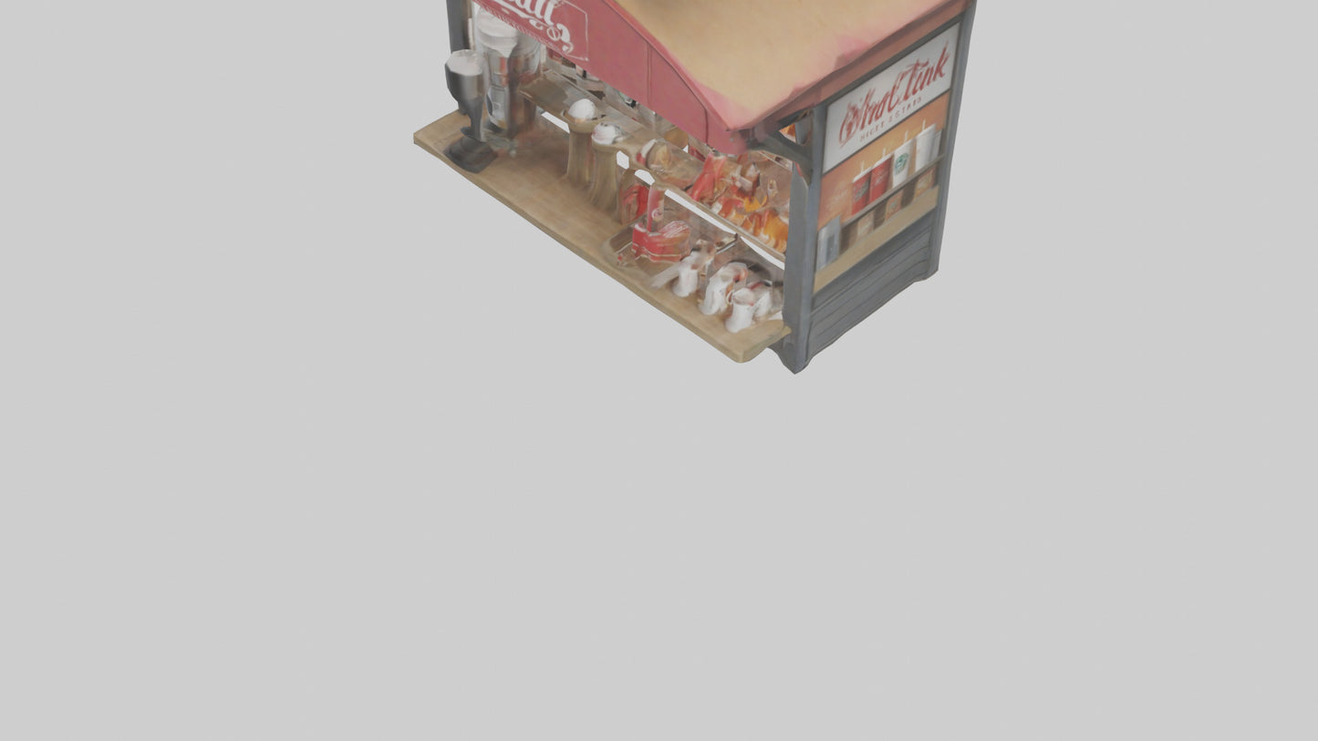 Hot Drink Stand model VR / AR / low-poly