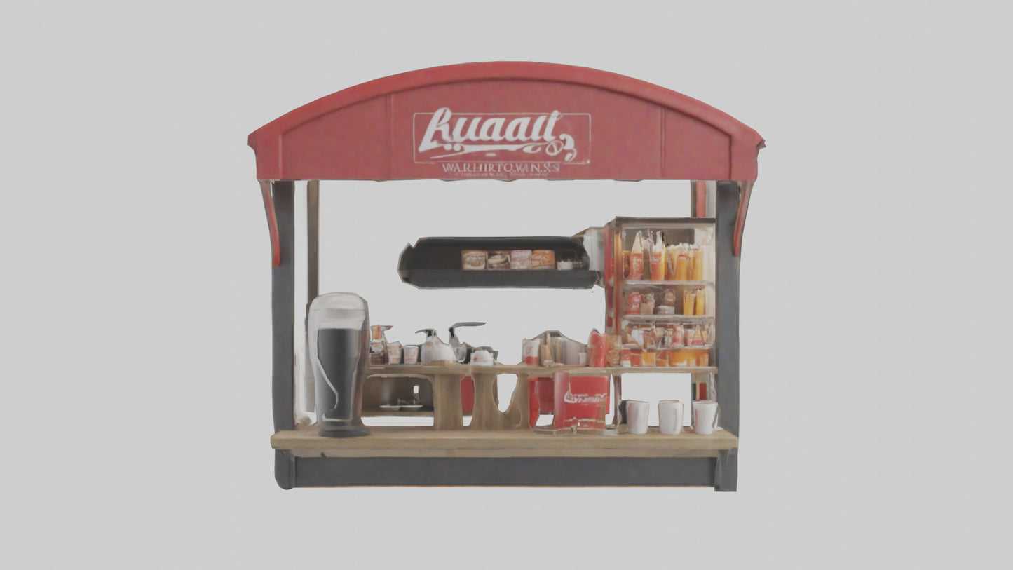 Hot Drink Stand model VR / AR / low-poly