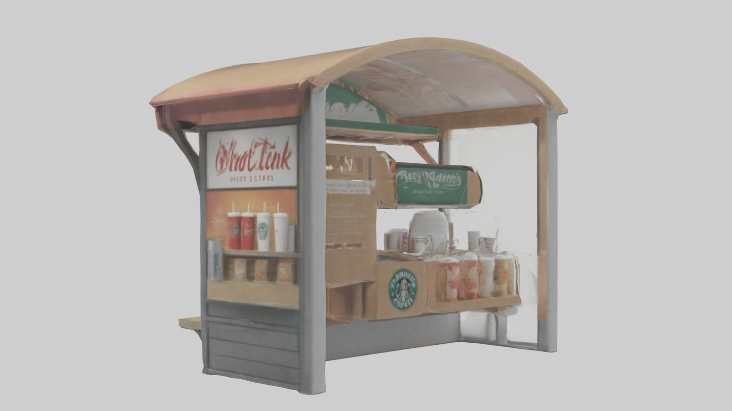 Hot Drink Stand model VR / AR / low-poly