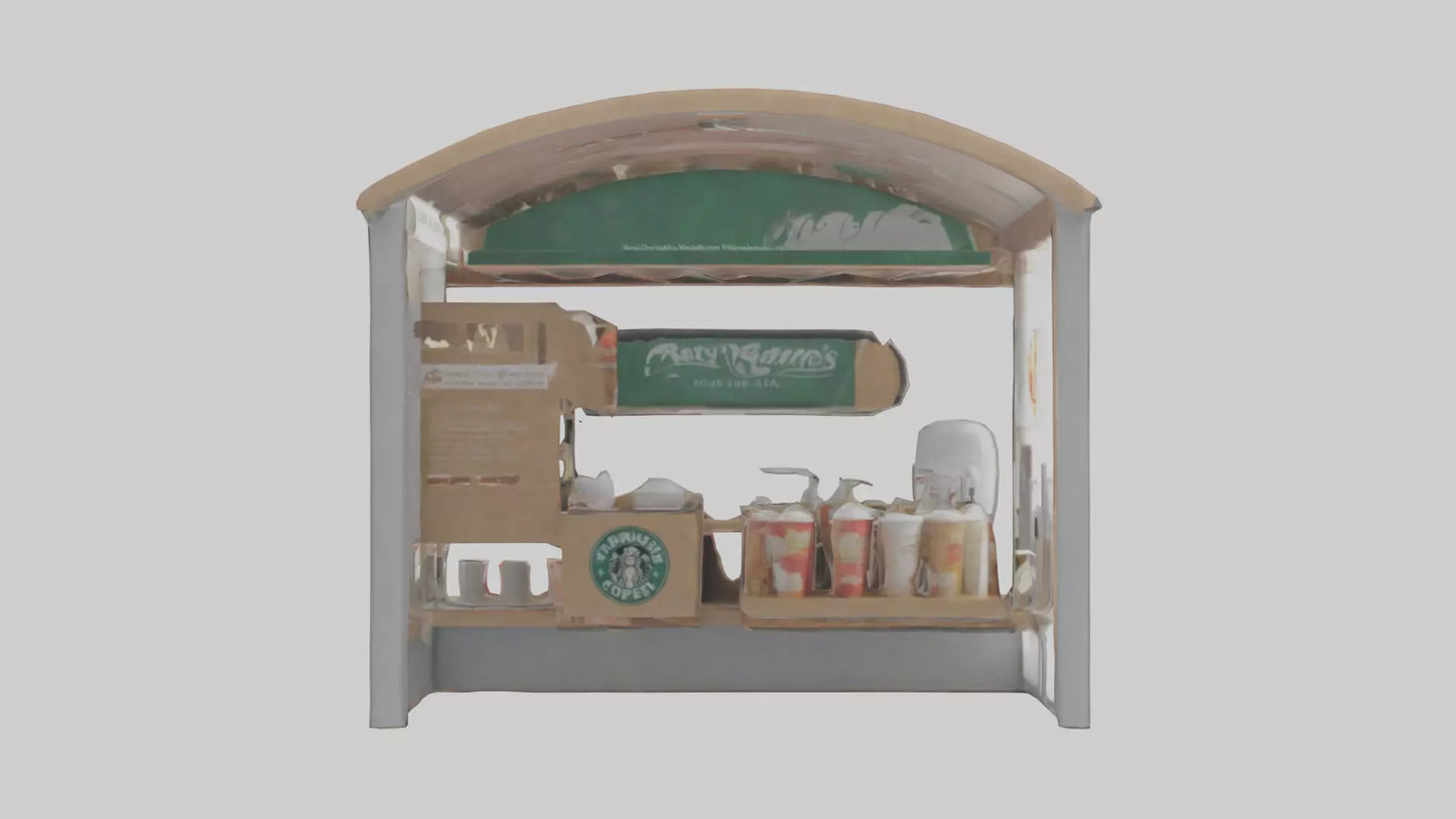 Hot Drink Stand model VR / AR / low-poly
