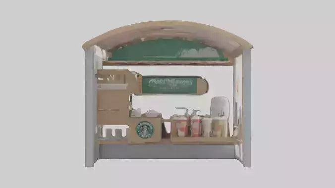 Hot Drink Stand model VR / AR / low-poly