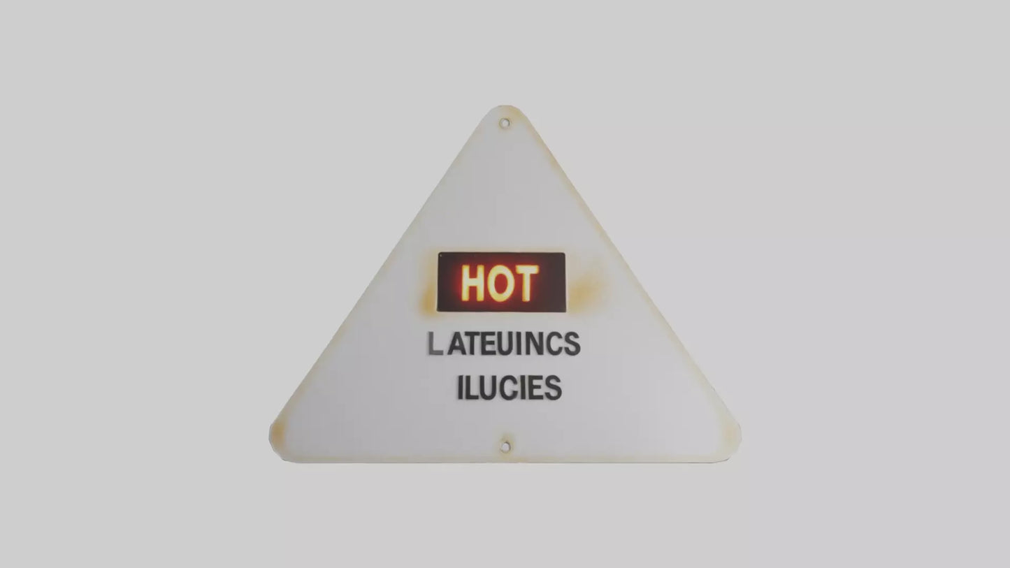 3D model Hot Liquids in Use Attention Sign model VR / AR / low-poly