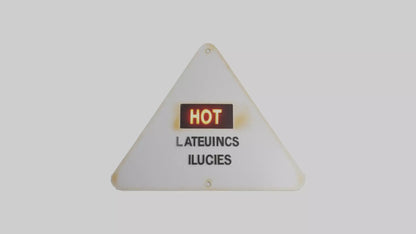 3D model Hot Liquids in Use Attention Sign model VR / AR / low-poly