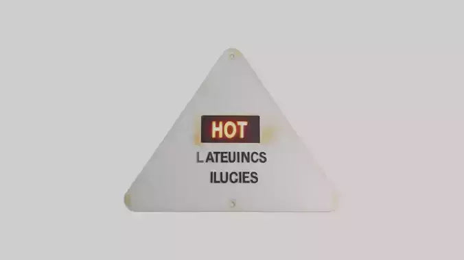 3D model Hot Liquids in Use Attention Sign model VR / AR / low-poly