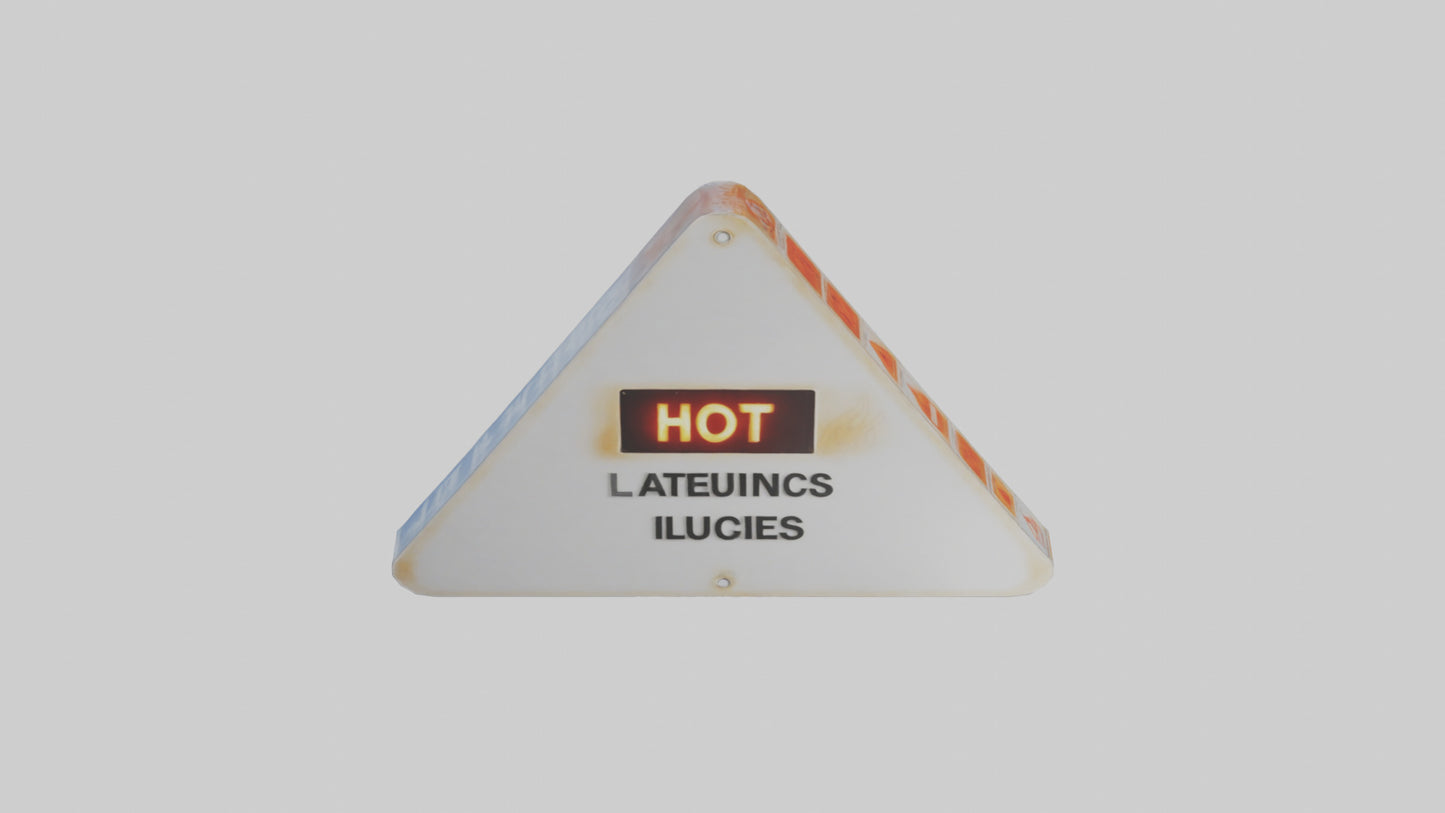 3D model Hot Liquids in Use Attention Sign model VR / AR / low-poly