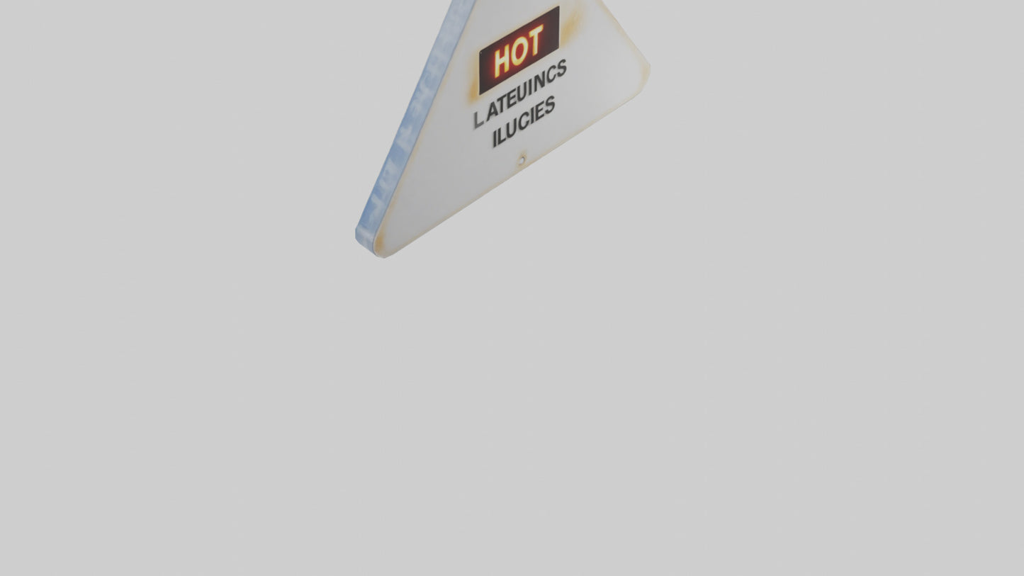 3D model Hot Liquids in Use Attention Sign model VR / AR / low-poly