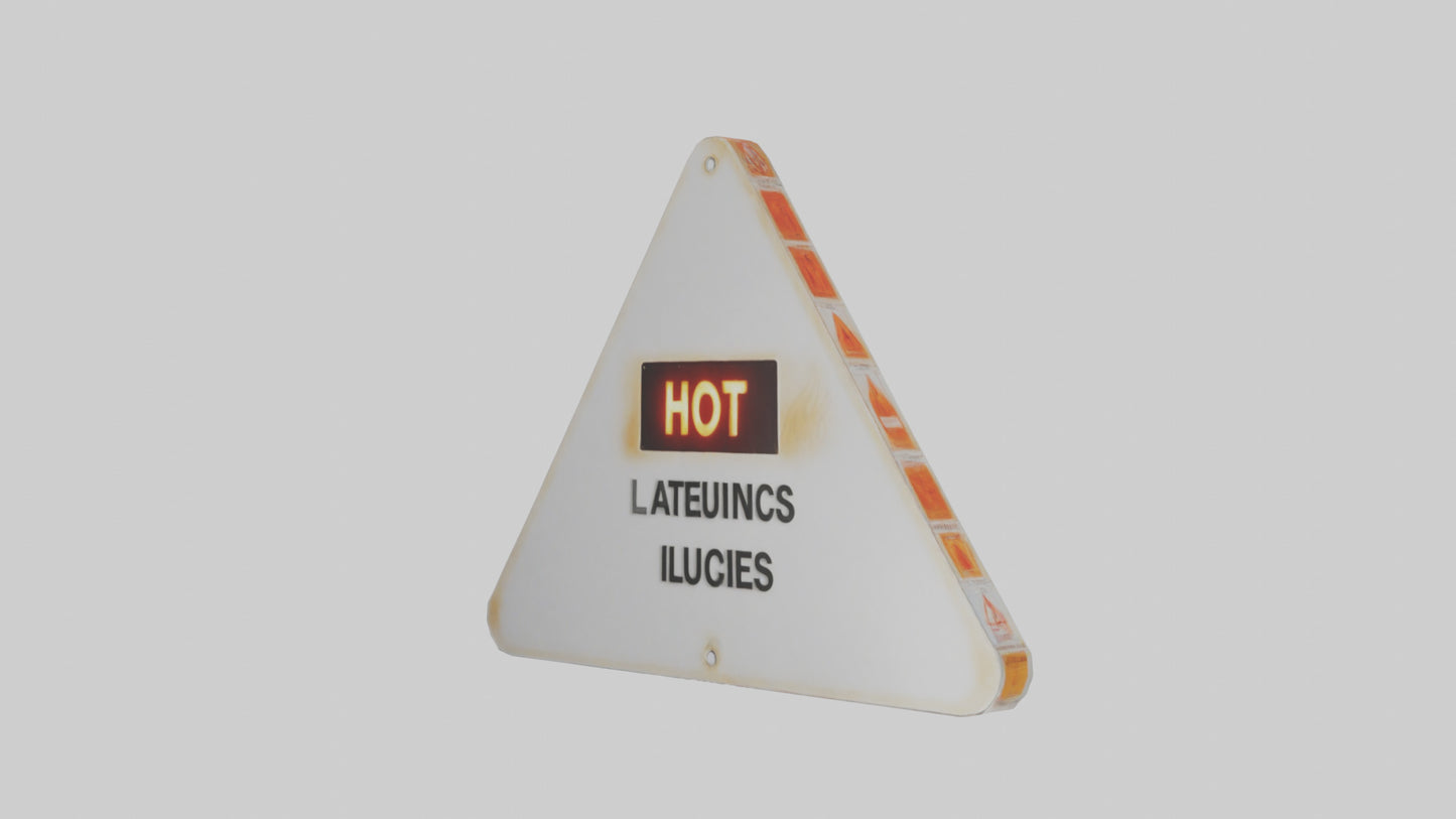 3D model Hot Liquids in Use Attention Sign model VR / AR / low-poly