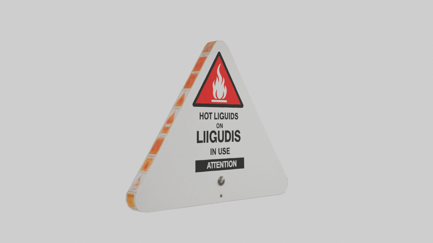 3D model Hot Liquids in Use Attention Sign model VR / AR / low-poly