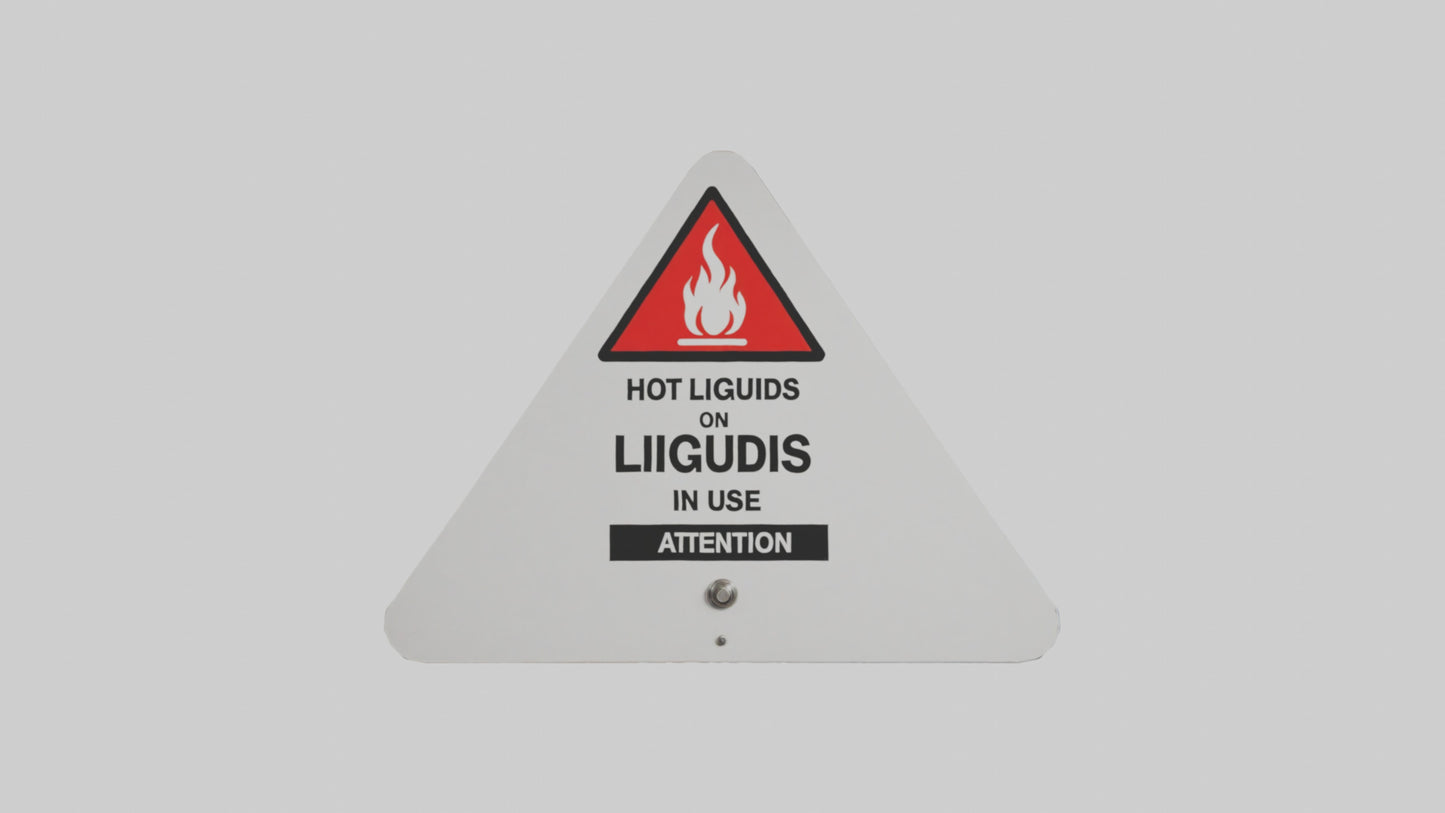 3D model Hot Liquids in Use Attention Sign model VR / AR / low-poly