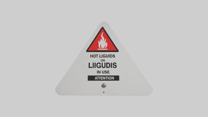 3D model Hot Liquids in Use Attention Sign model VR / AR / low-poly