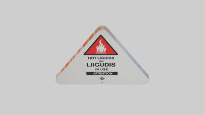 3D model Hot Liquids in Use Attention Sign model VR / AR / low-poly