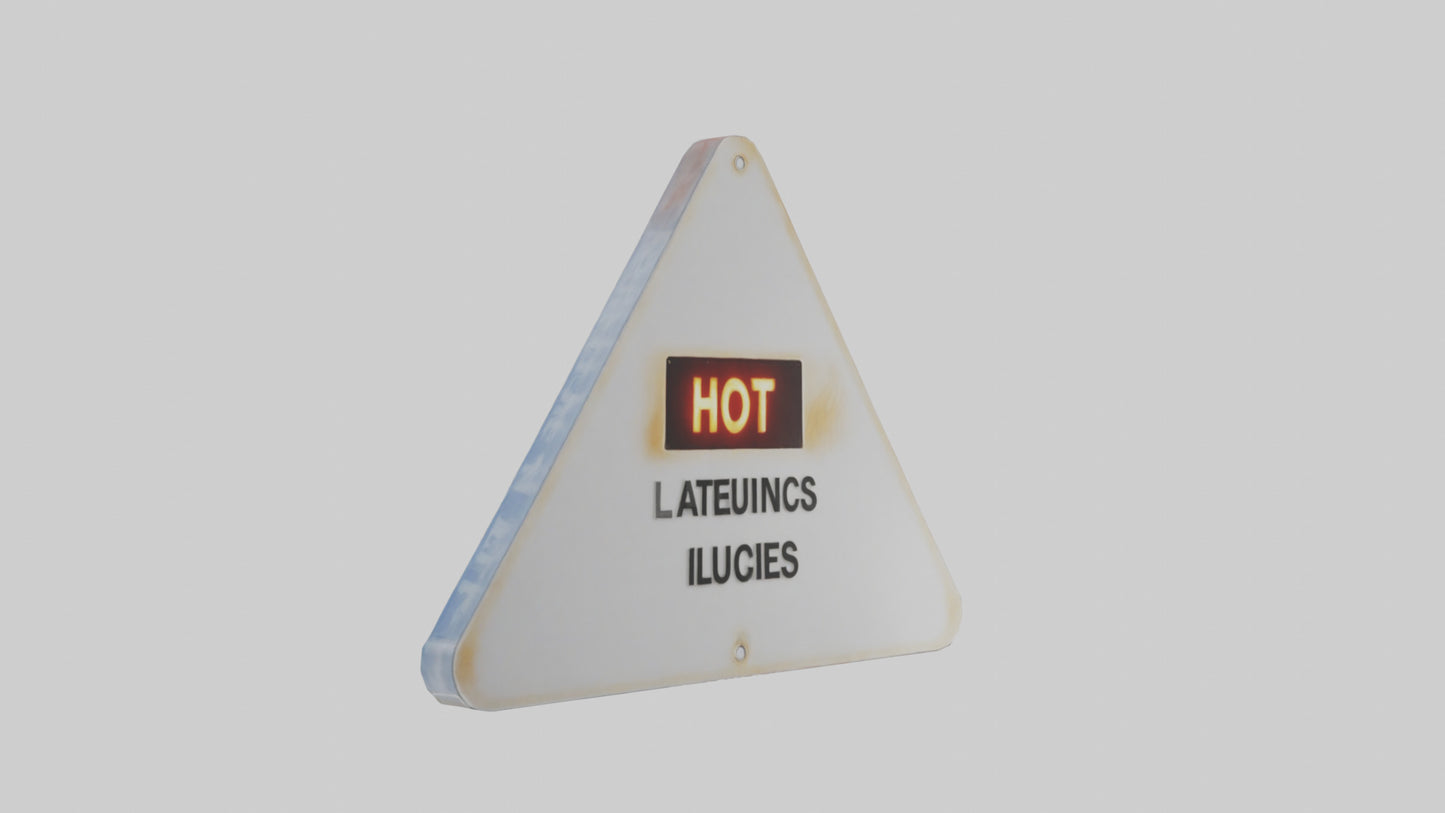3D model Hot Liquids in Use Attention Sign model VR / AR / low-poly