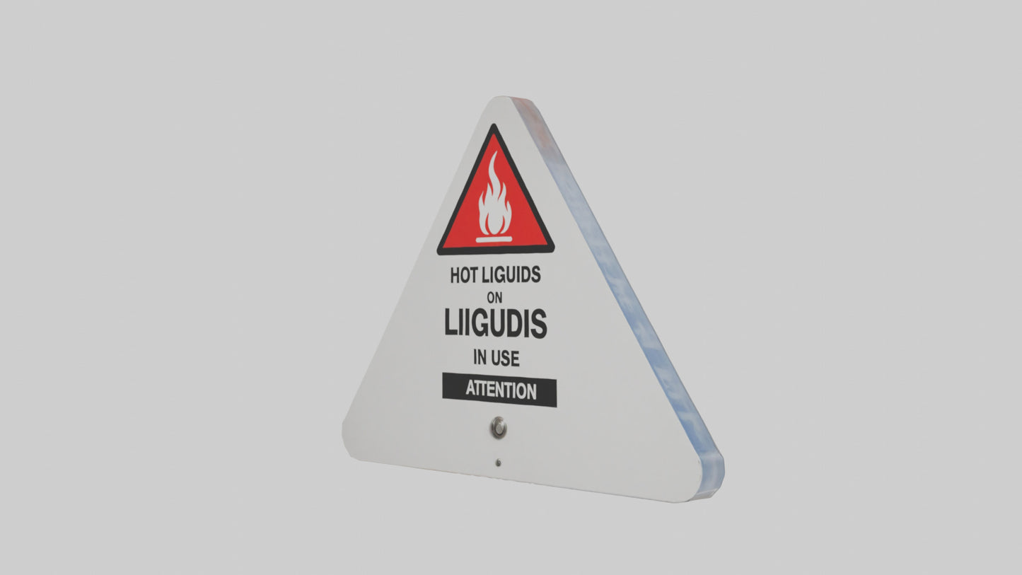 3D model Hot Liquids in Use Attention Sign model VR / AR / low-poly